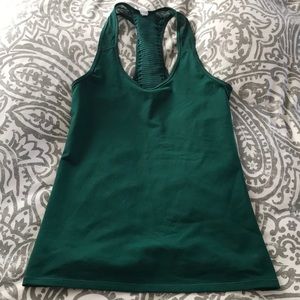Athleta green top. Small. Ruched back